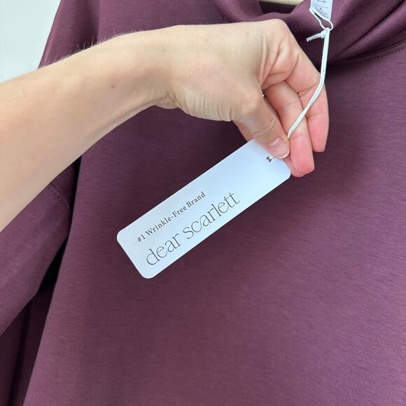 Dear Scarlett Jet Set Vienna Cowl Neck Pullover Sweatshirt Wine L NWT - Picture 5 of 10